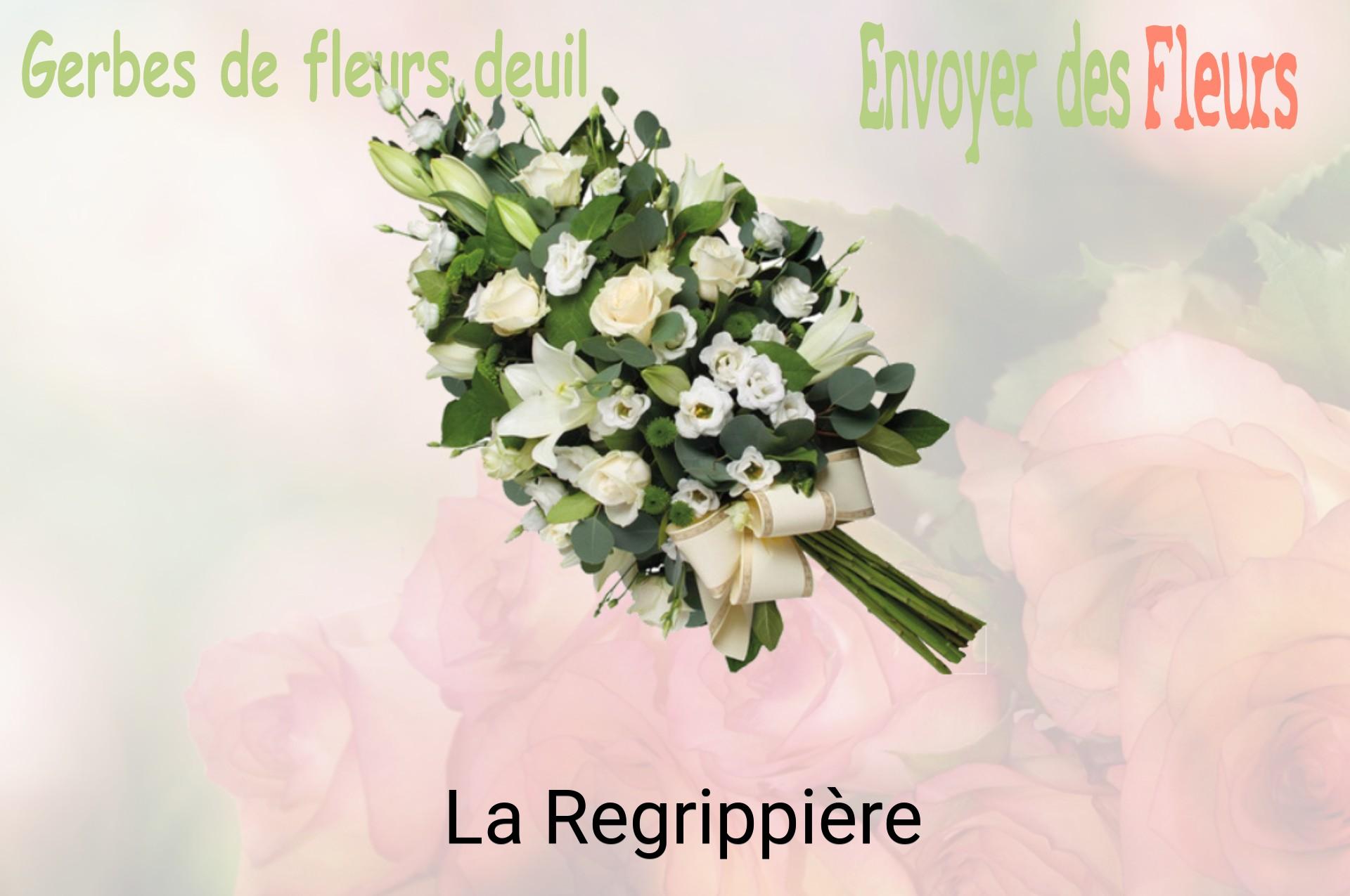 Gerbe de fleurs de deuil livrée à La Regrippière
